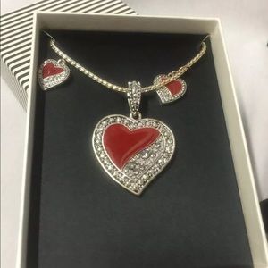 Mixit Heart Necklace Red Silver Valentine Fashion
